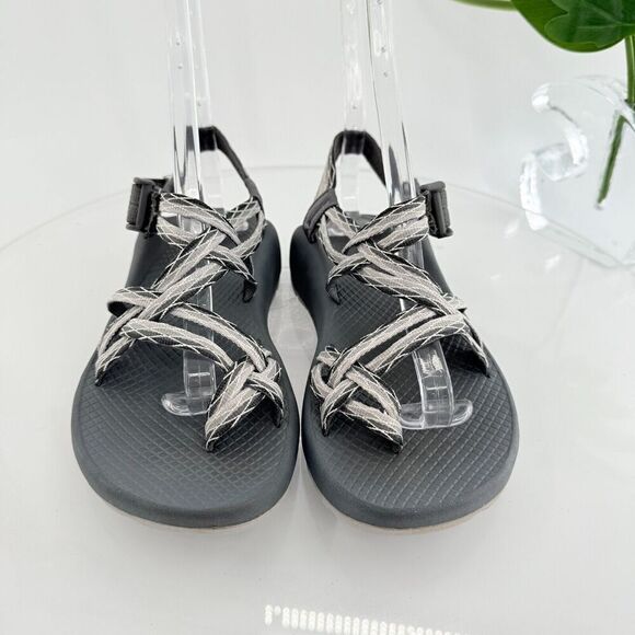 Chaco Women ZX/2 Sandal Sz 7 Outdoor Hike Black Gray Strappy Thong Adjustable - Picture 4 of 12